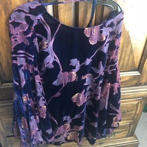 Free People navy velvet floral dress